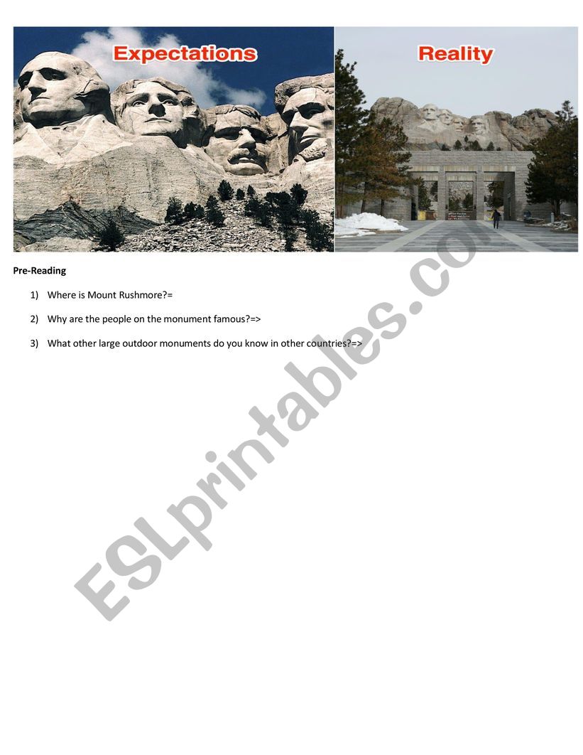 English worksheets: Mount-Rushmore