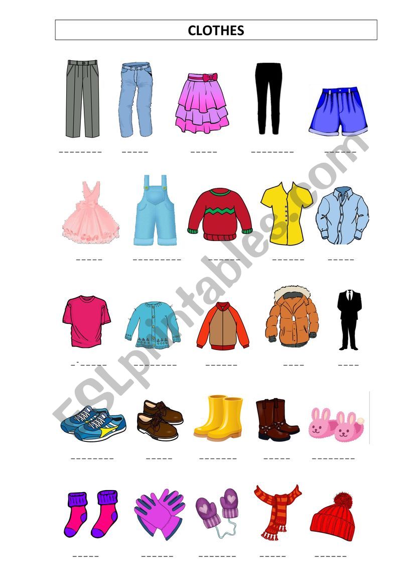  Clothes Vocabulary ESL Worksheet By ENteacher Spain