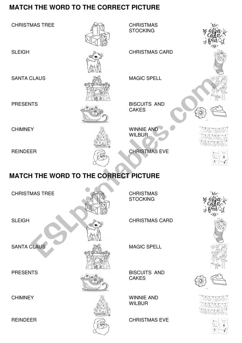 Winnie and Wilbur meet Santa worksheet