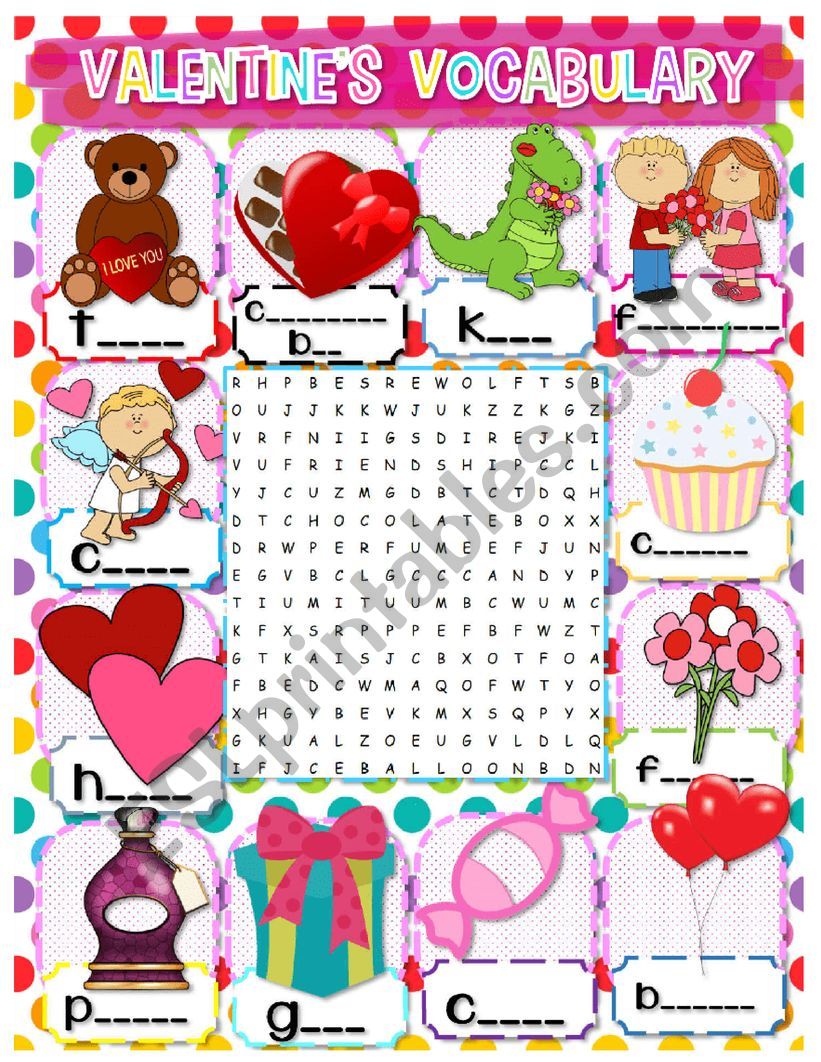 Valentine Day Wordsearch Version 2 With Answer Key ★★★ Esl Worksheet By Besame13