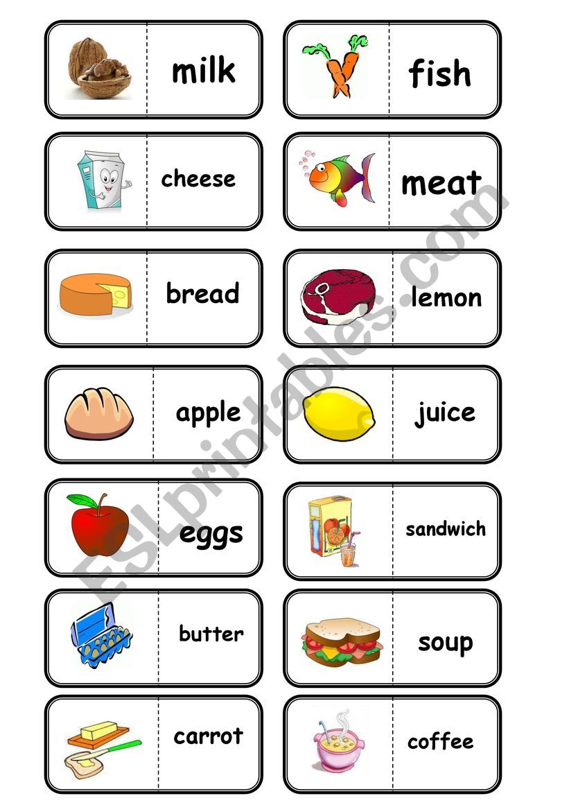 food domino worksheet