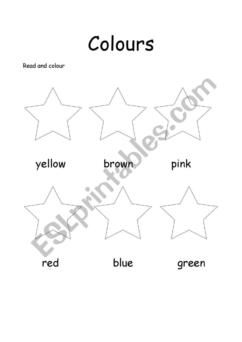 Colour with stars worksheet