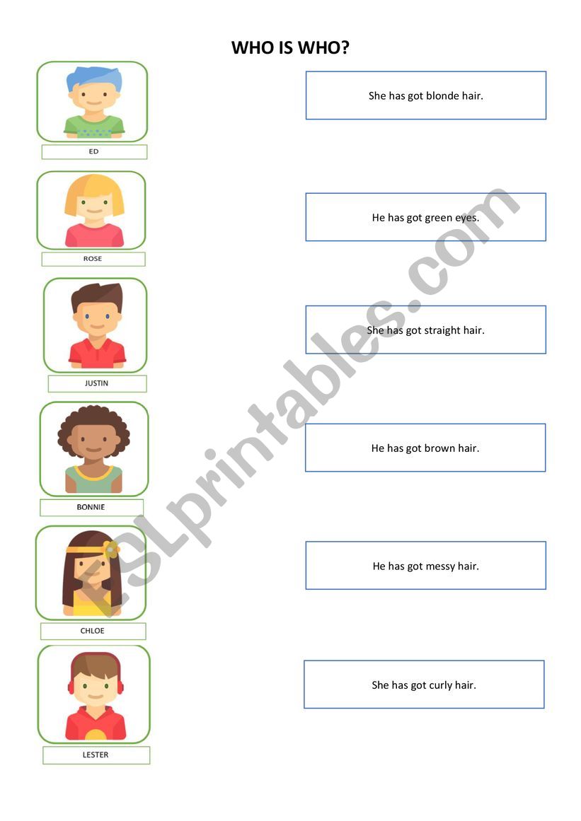 Who is Who worksheet