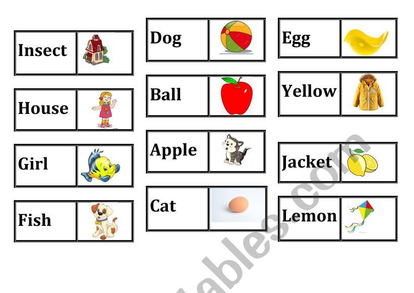 Domino worksheet