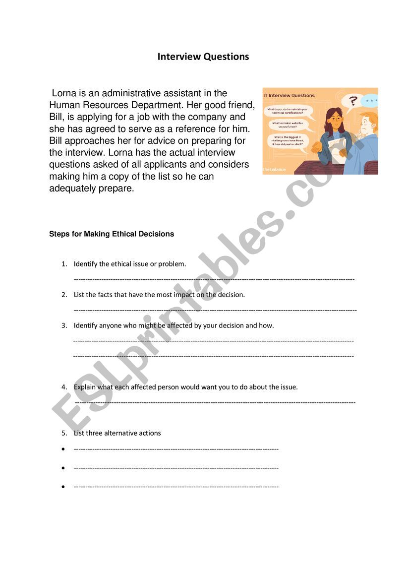 Interview  worksheet