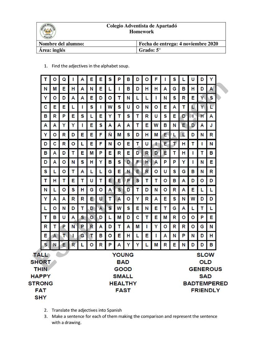 taller comparativos worksheet