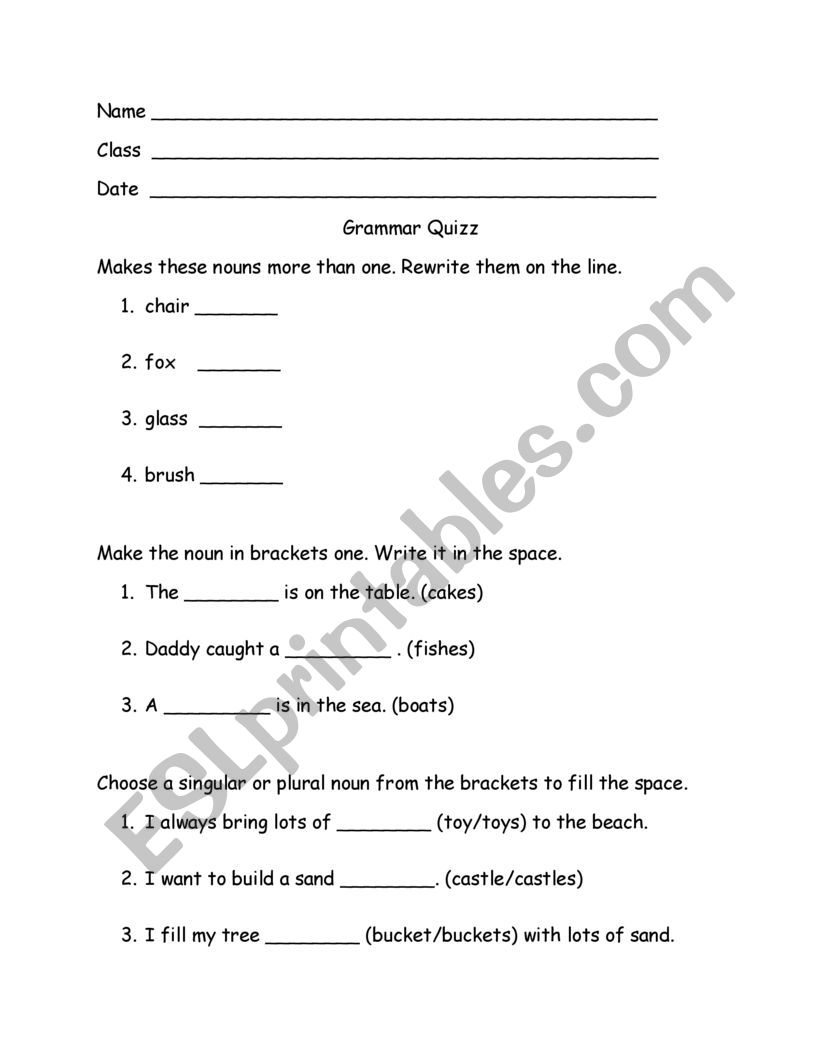 Adjective worksheet