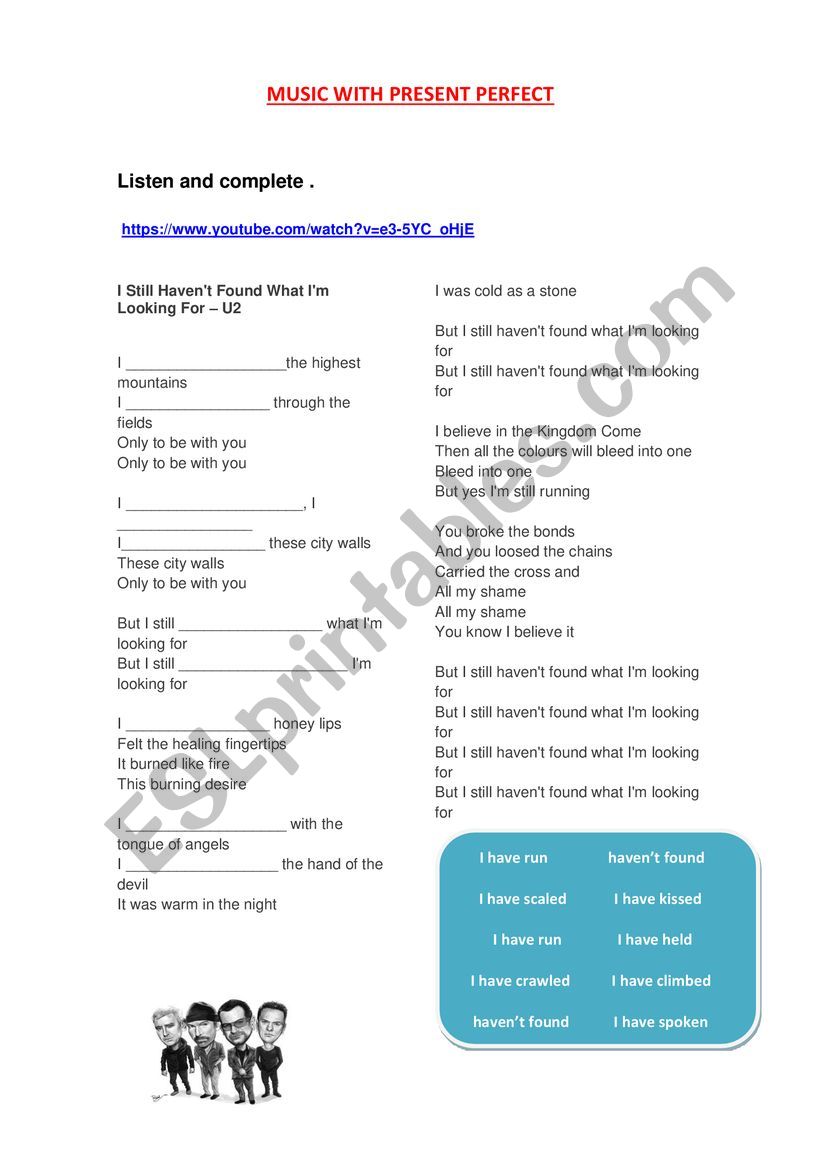 Music with Present Peerfect worksheet