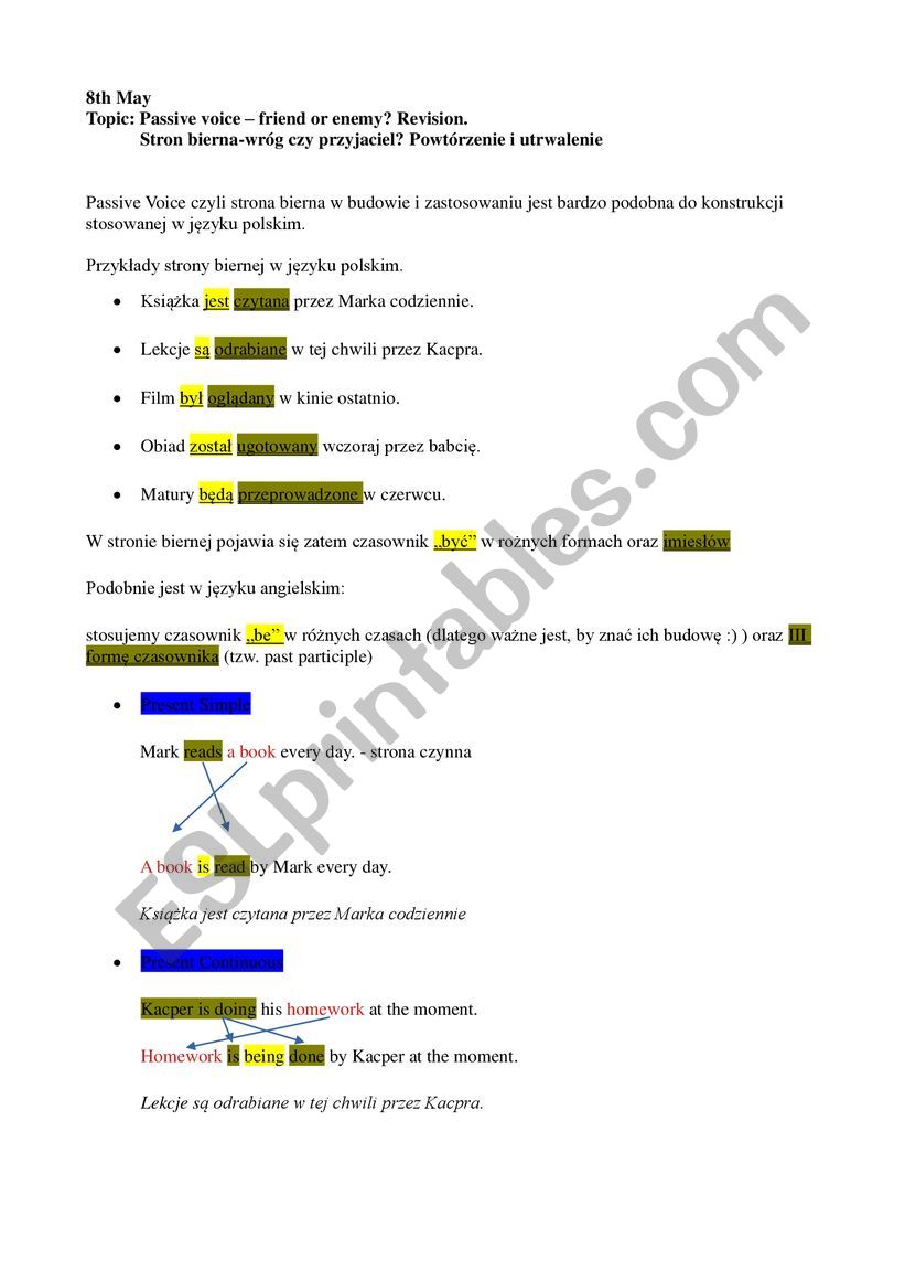 Passive worksheet