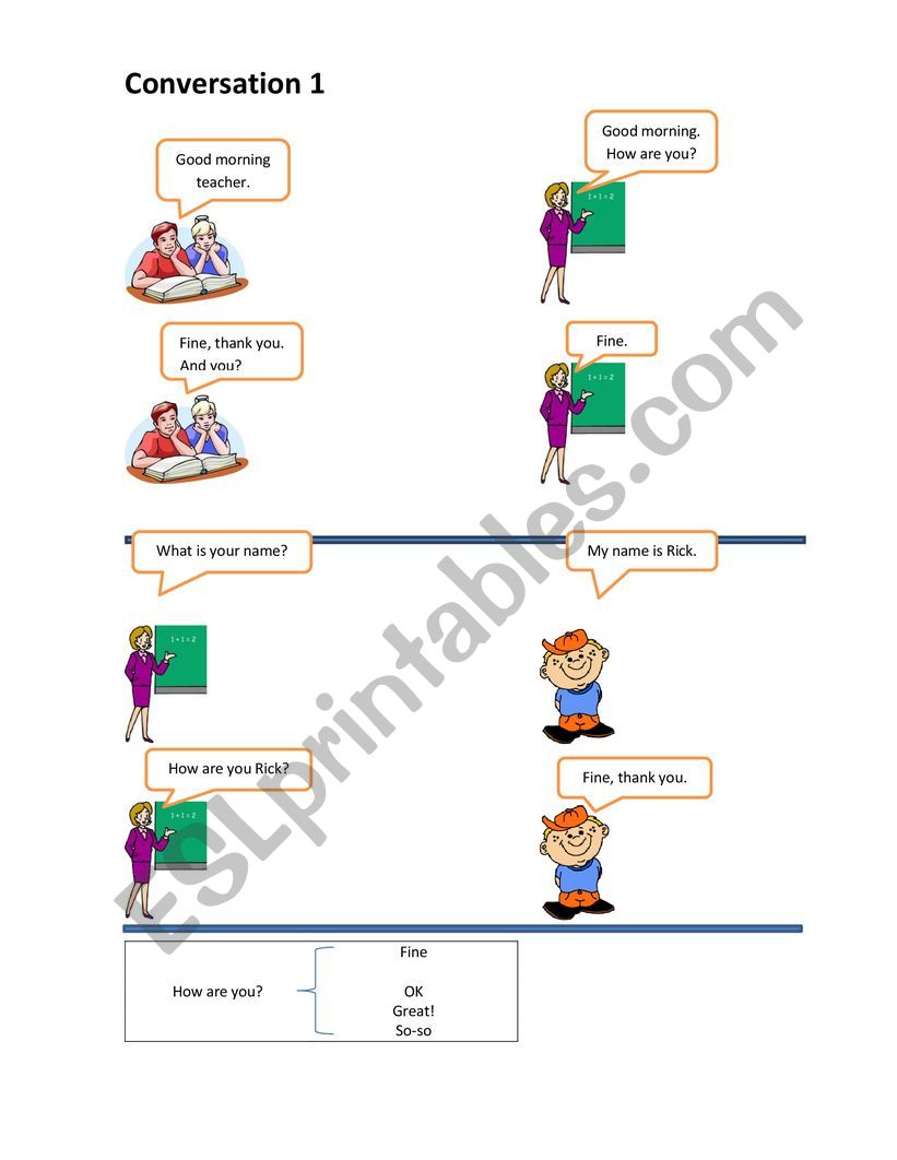 GREETINGS worksheet