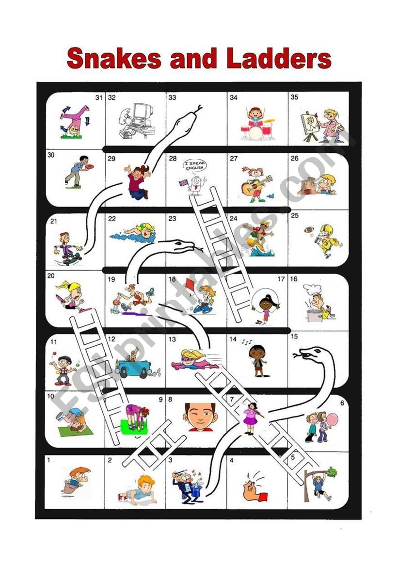 Snakes and Ladders - Talents worksheet
