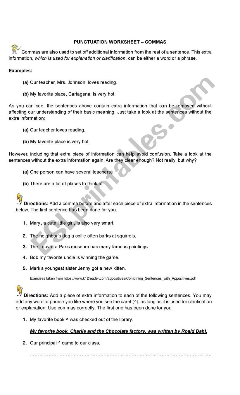 Punctuation Worksheet worksheet