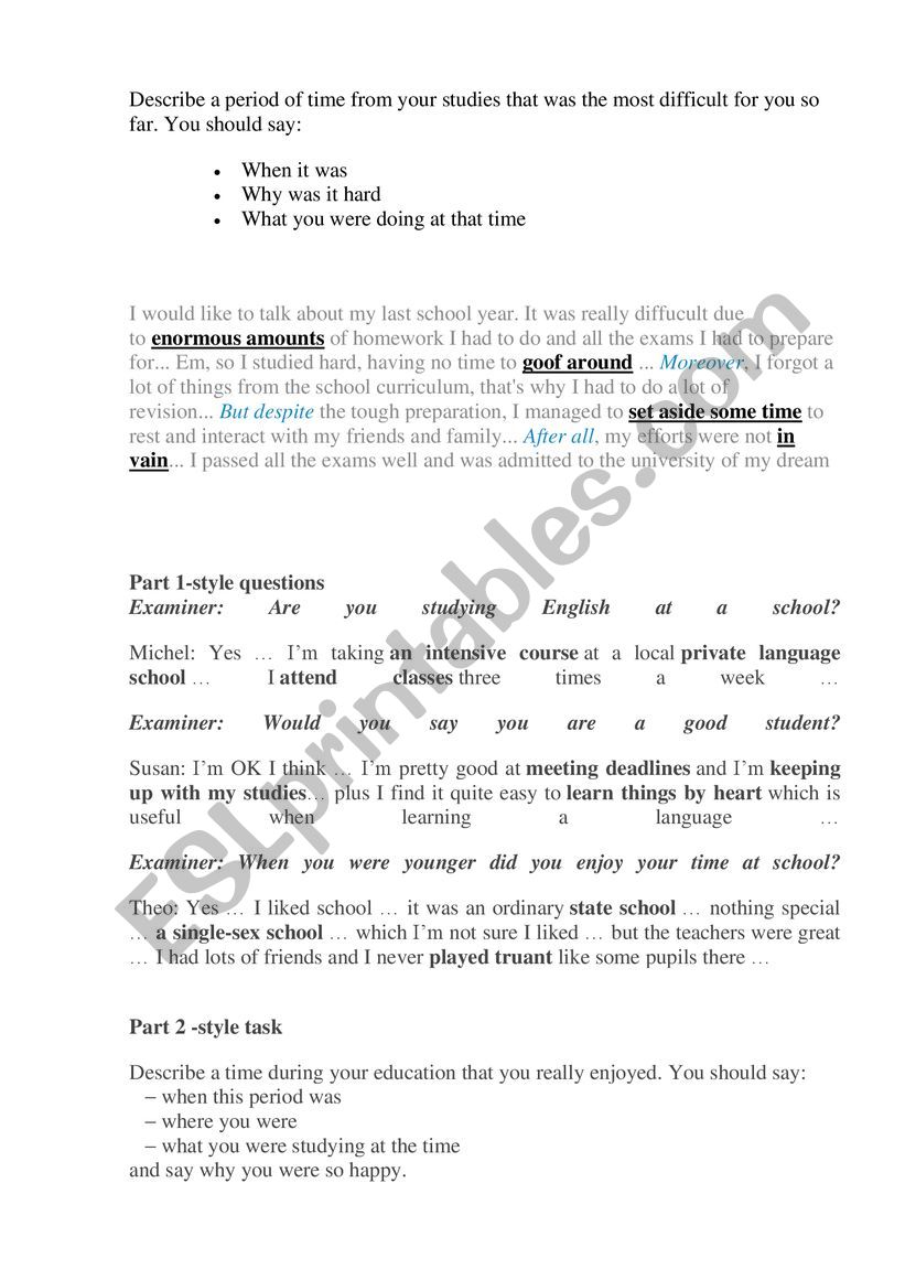 education worksheet