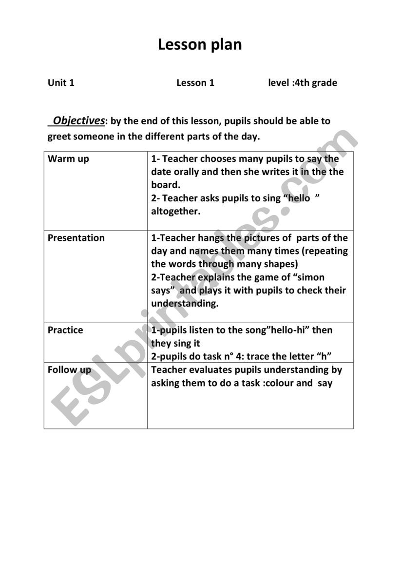 lesson plan worksheet