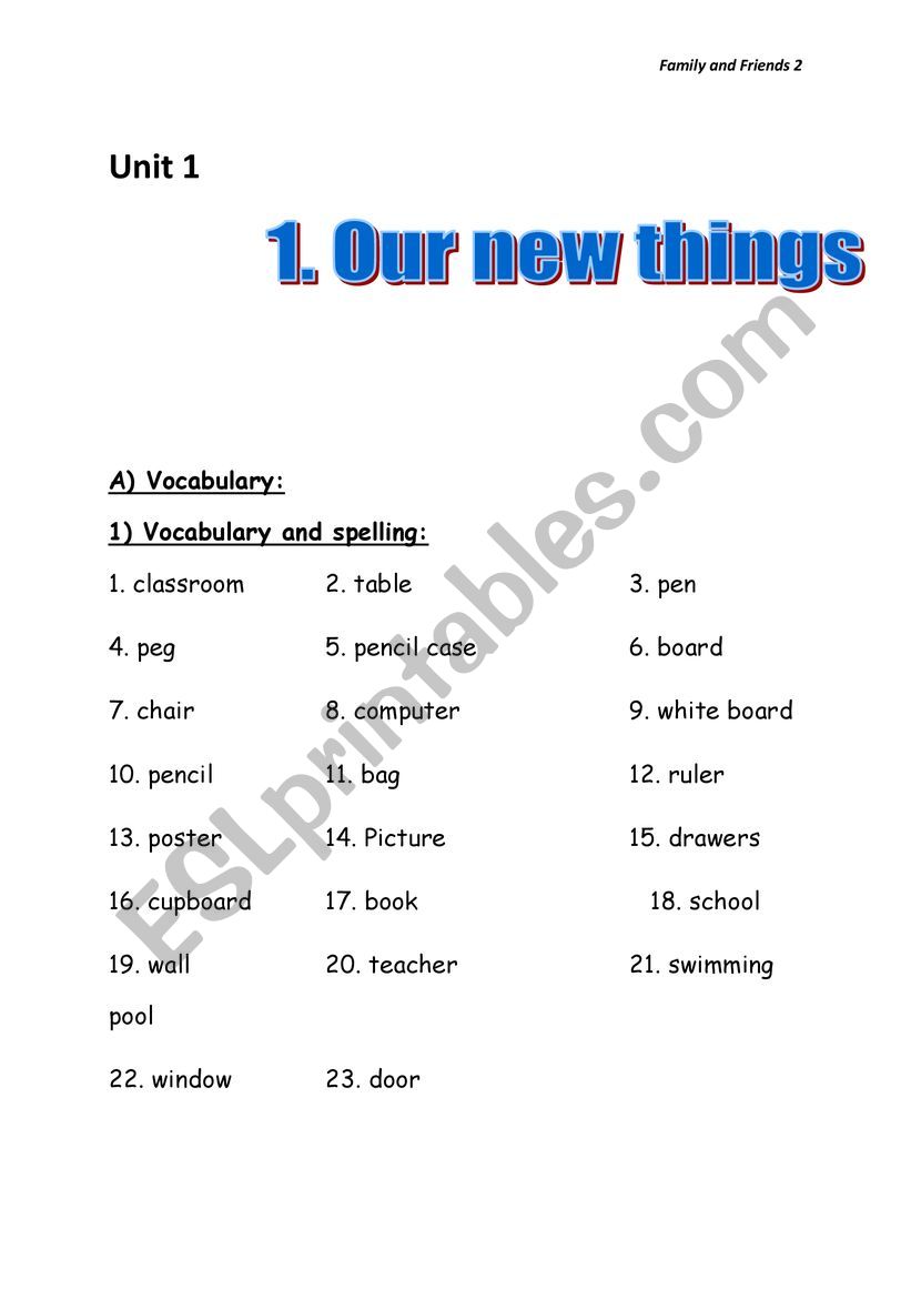 family worksheet