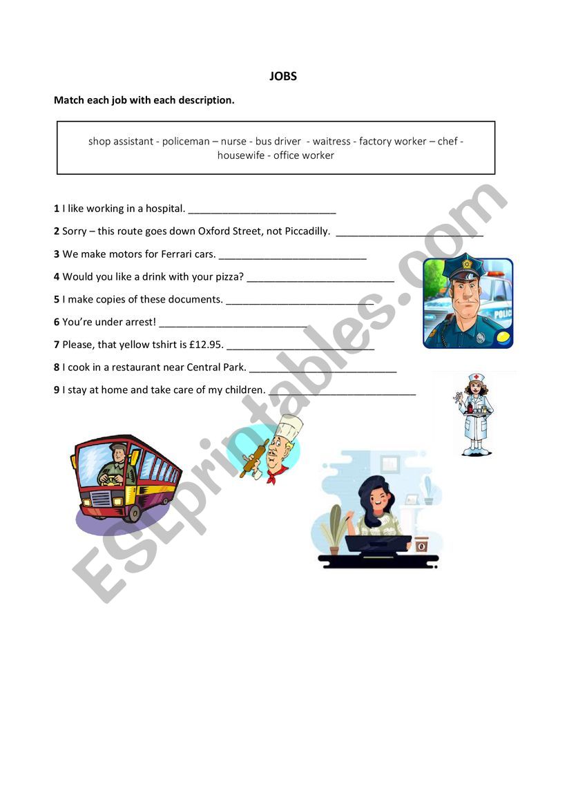 Jobs worksheet