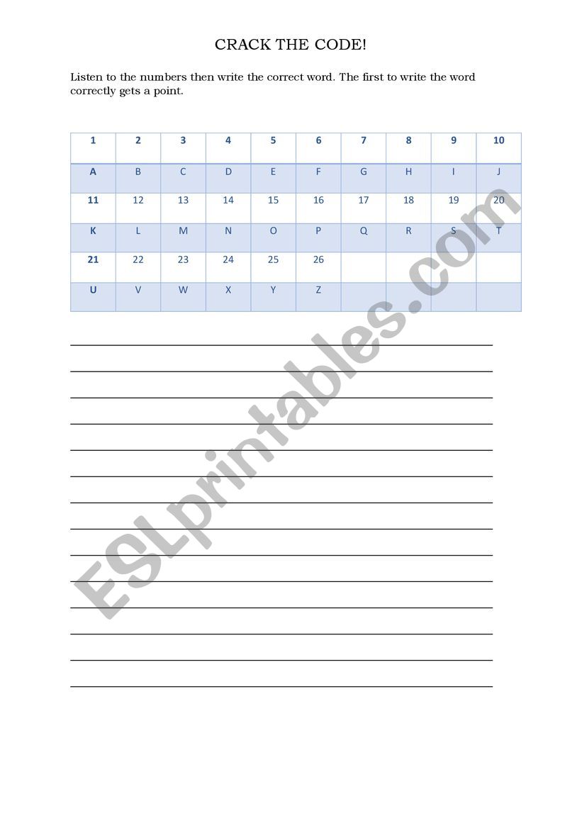 Crack the Code Worksheets - 15 Worksheets.com