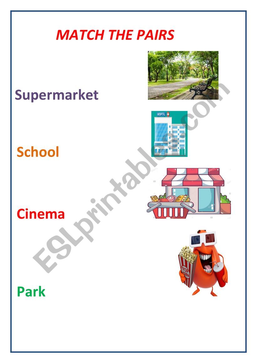 match the pairs worksheet