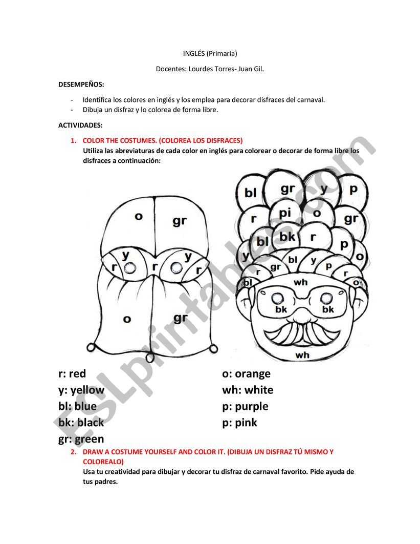 Carnival Guide worksheet