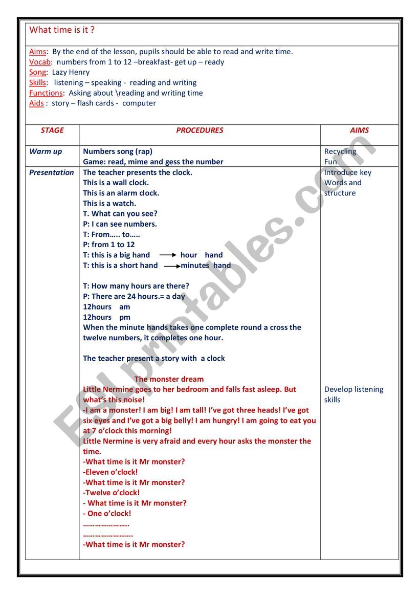 lesson plan worksheet