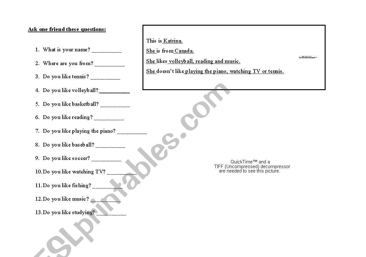 Introduction Activity  worksheet