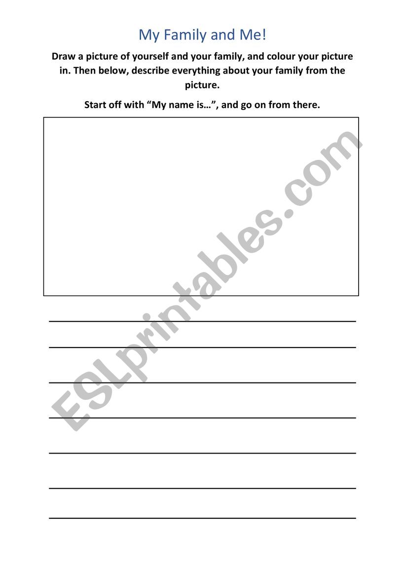 My Family and Me  worksheet