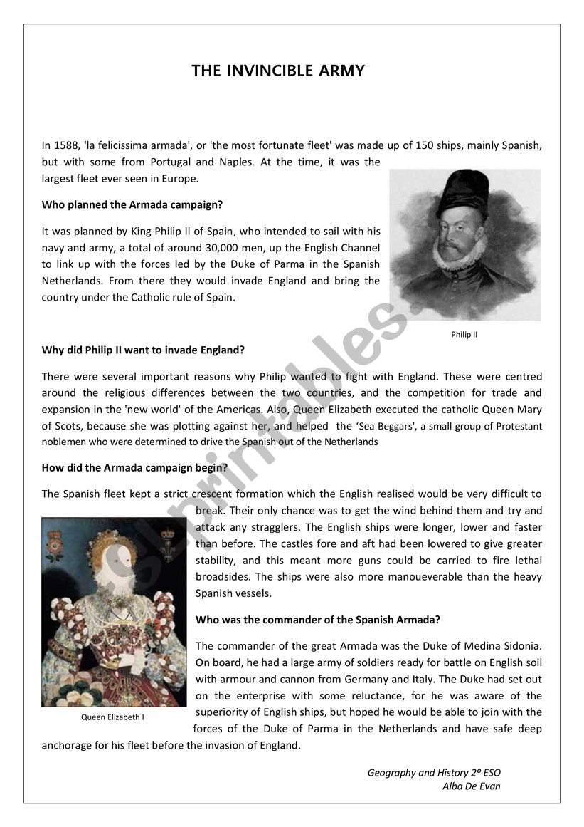 history esl worksheet by living