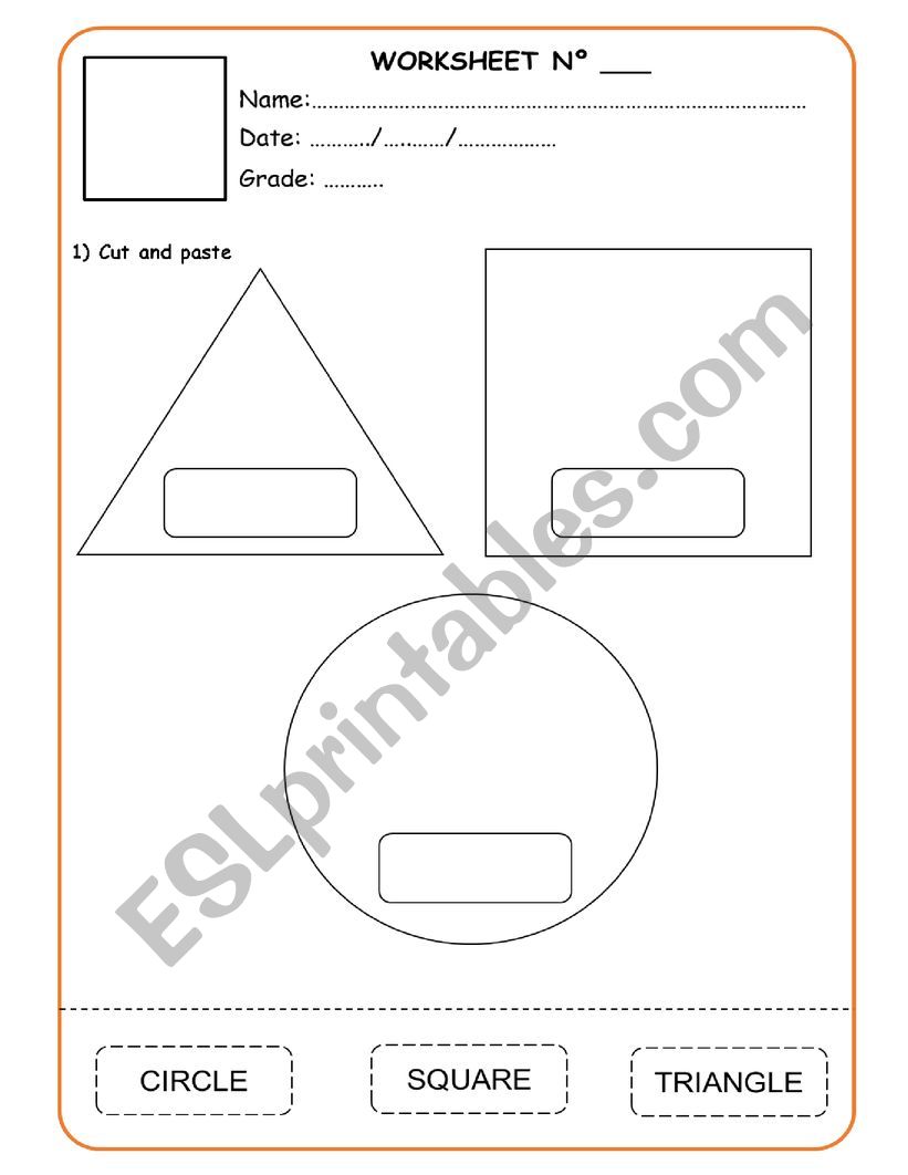 Shapes worksheet