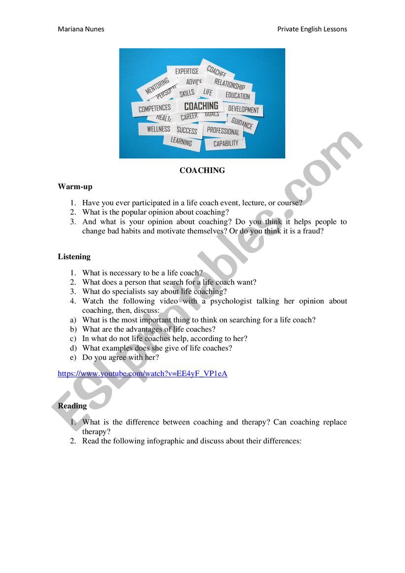 Coaching worksheet