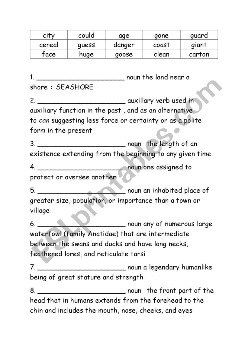 Spelling Words Definitions Grade 3 Week 20