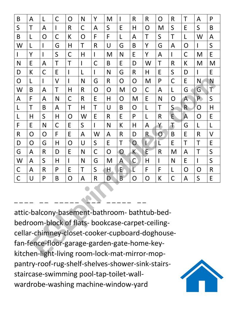 WORDSEARCH: HOME worksheet