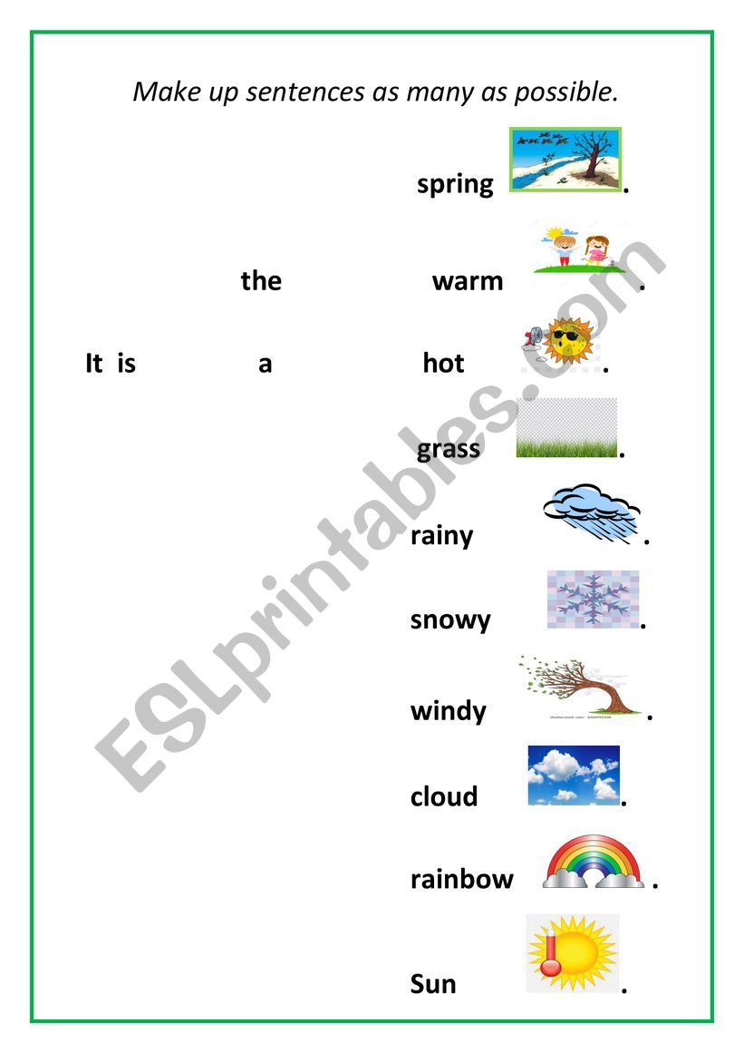 seasons worksheet