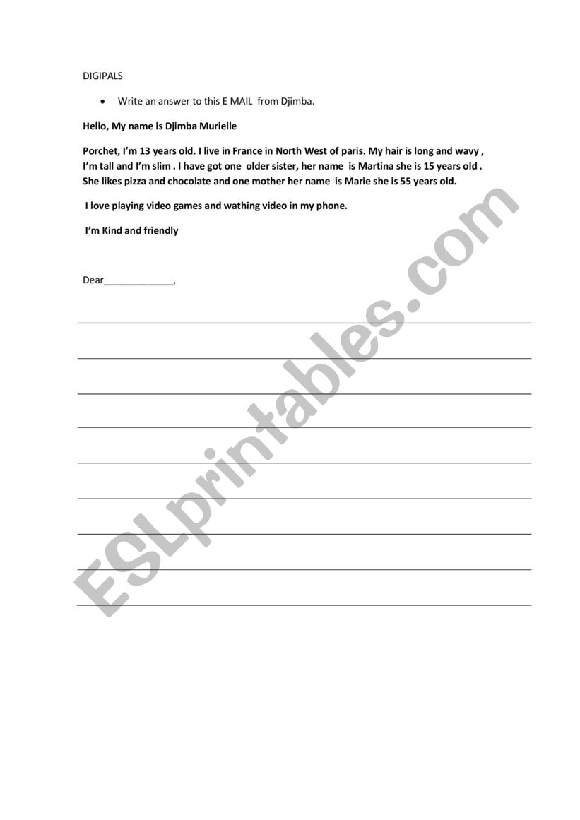 digipals worksheet