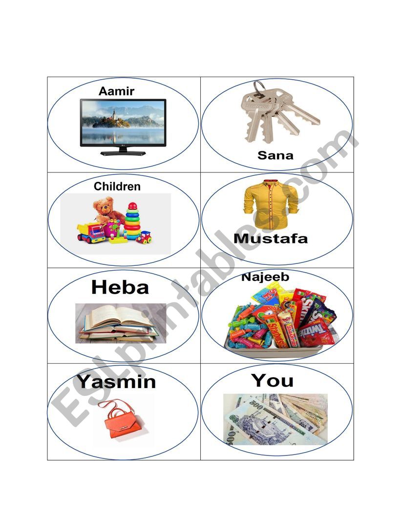 Belongs to speaking activity  worksheet