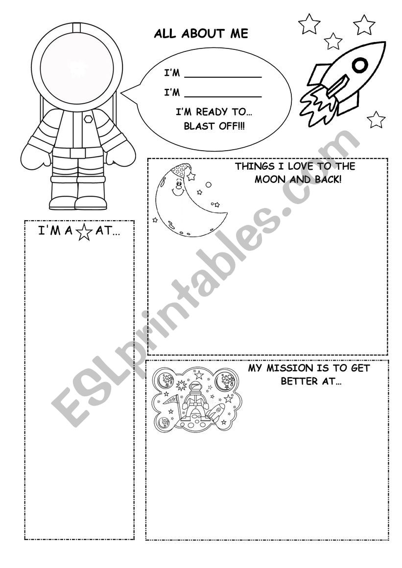 All about me outer space worksheet