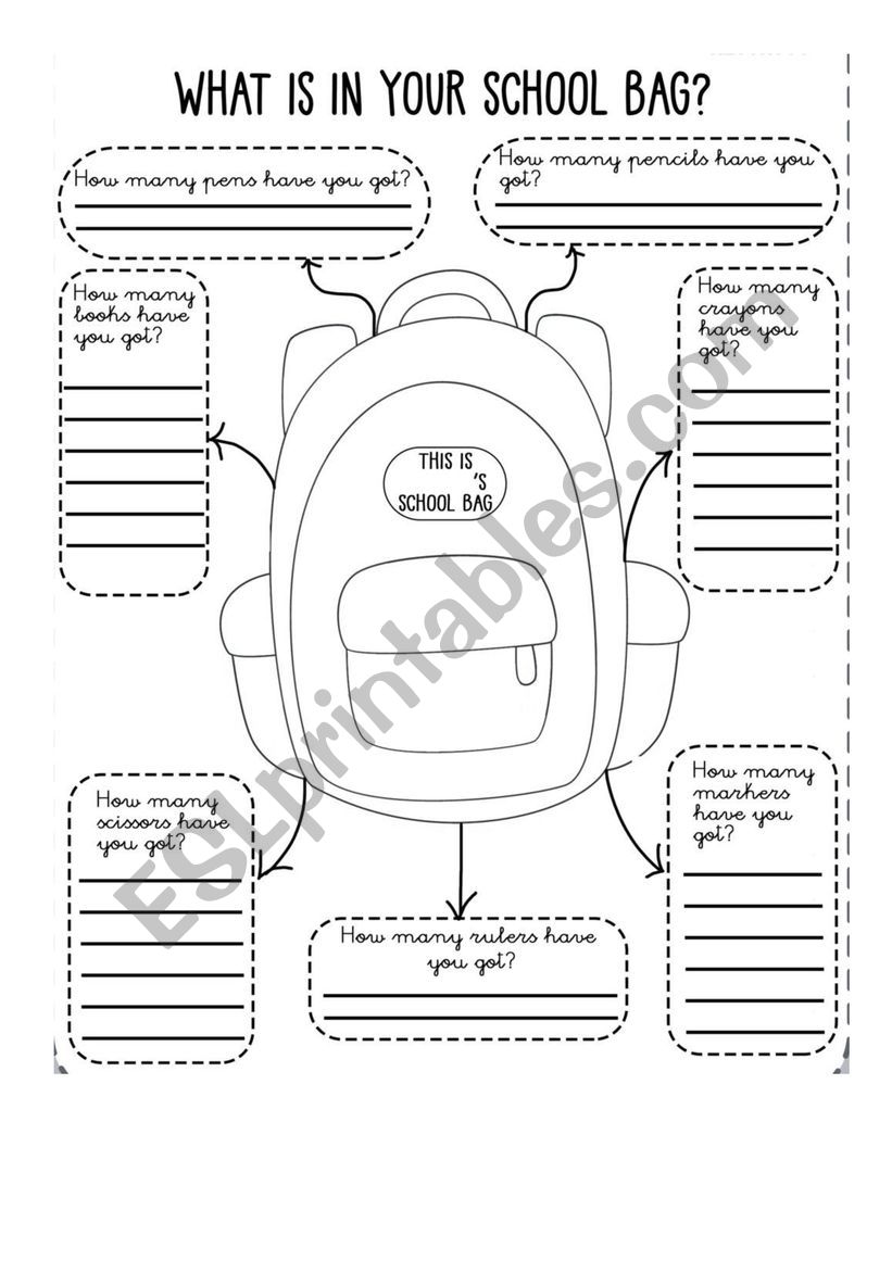 School Bag  worksheet