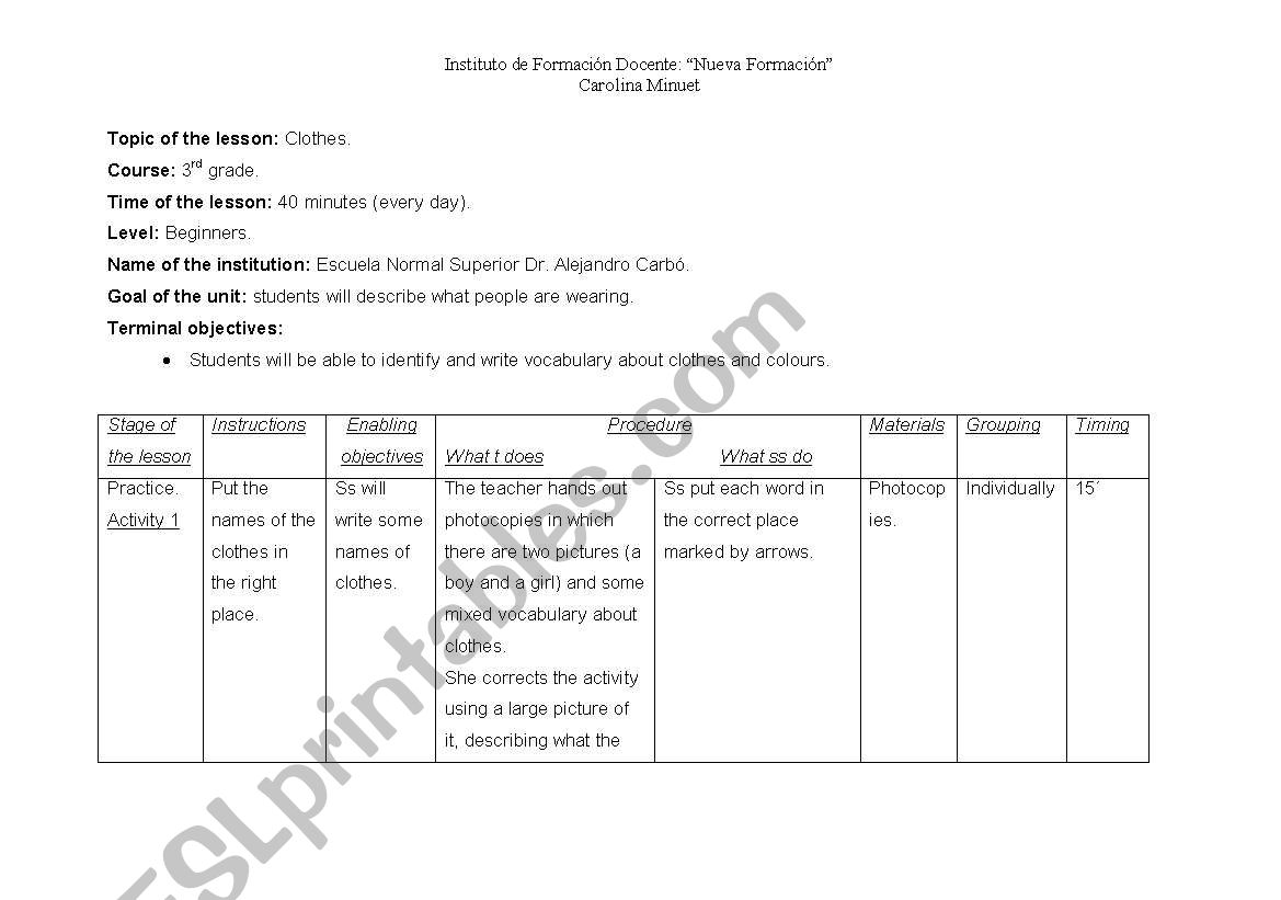 lesson plan worksheet