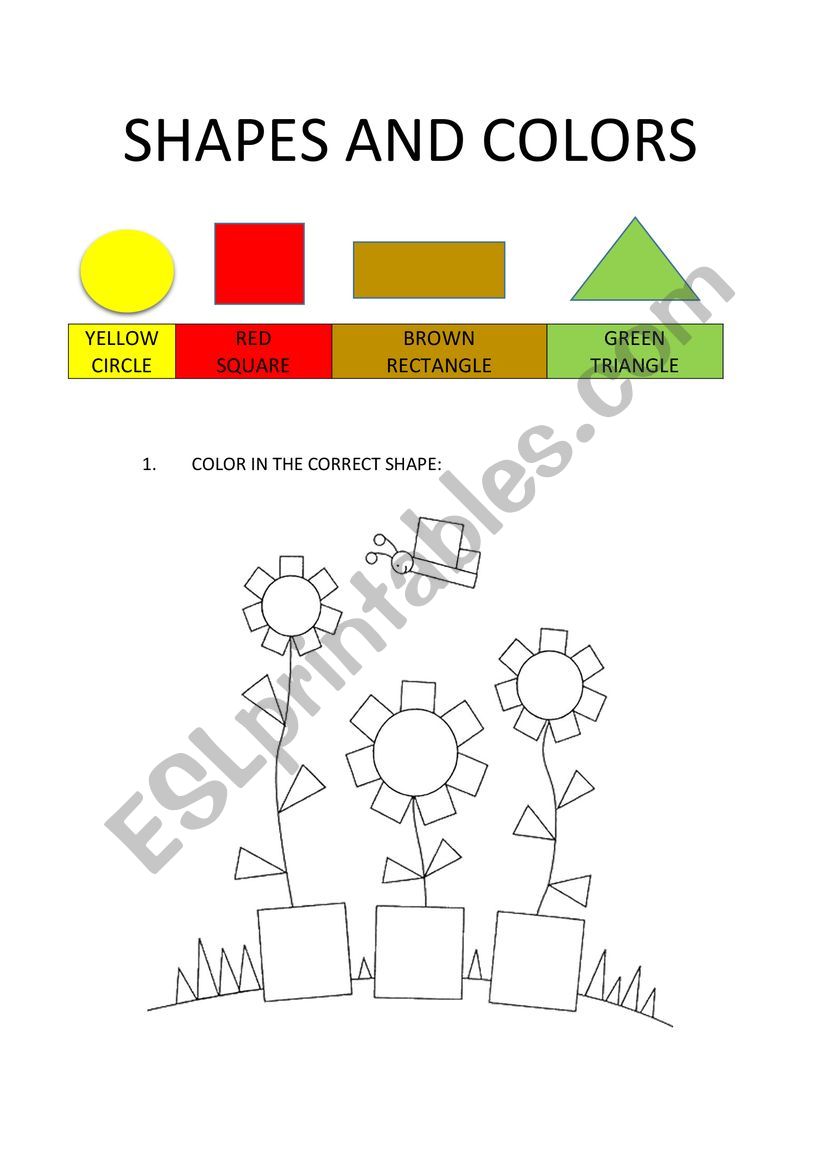 SHAPES AND COLORS worksheet