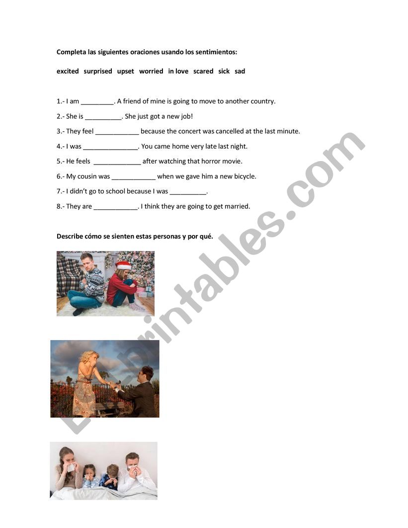 Feelings emotions worksheet