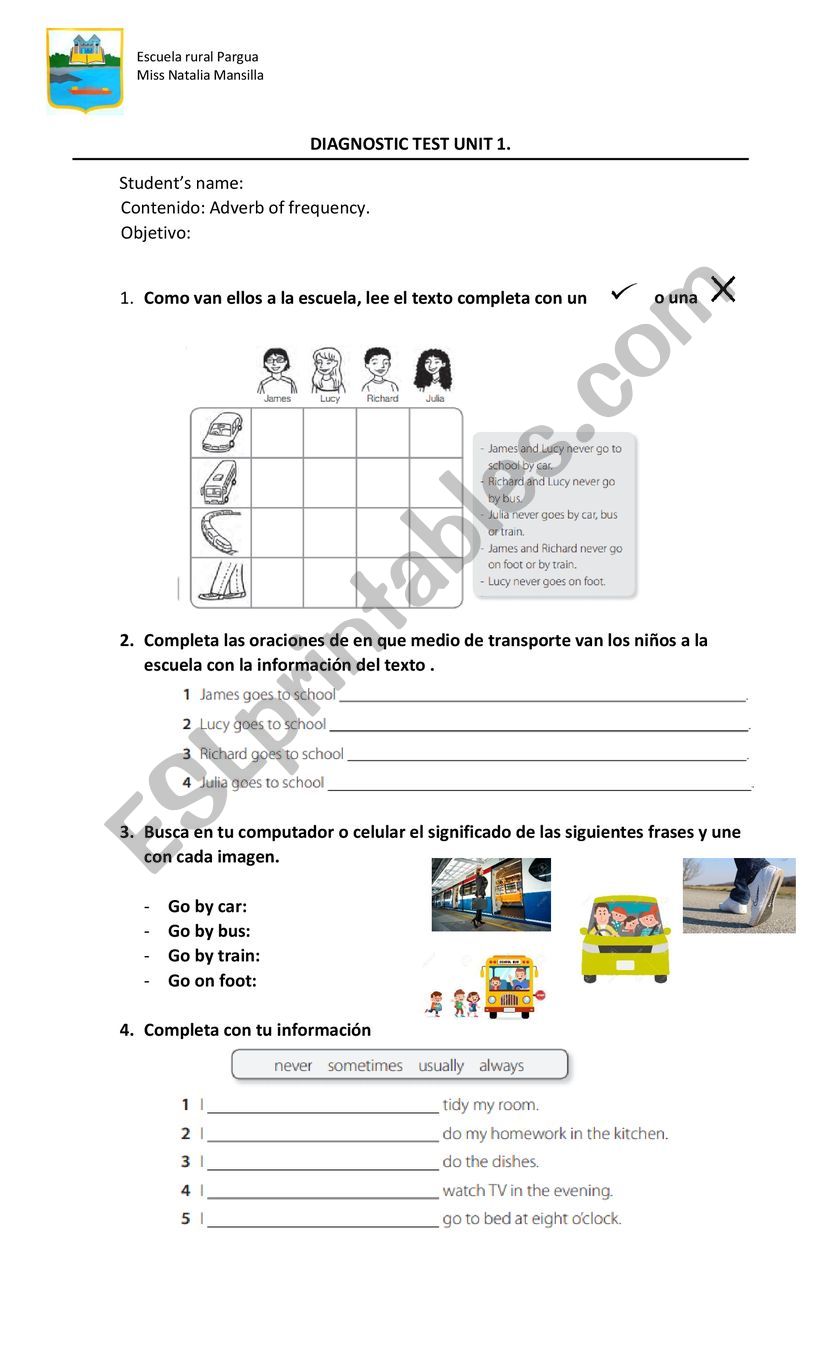 adverbs of frequency worksheet