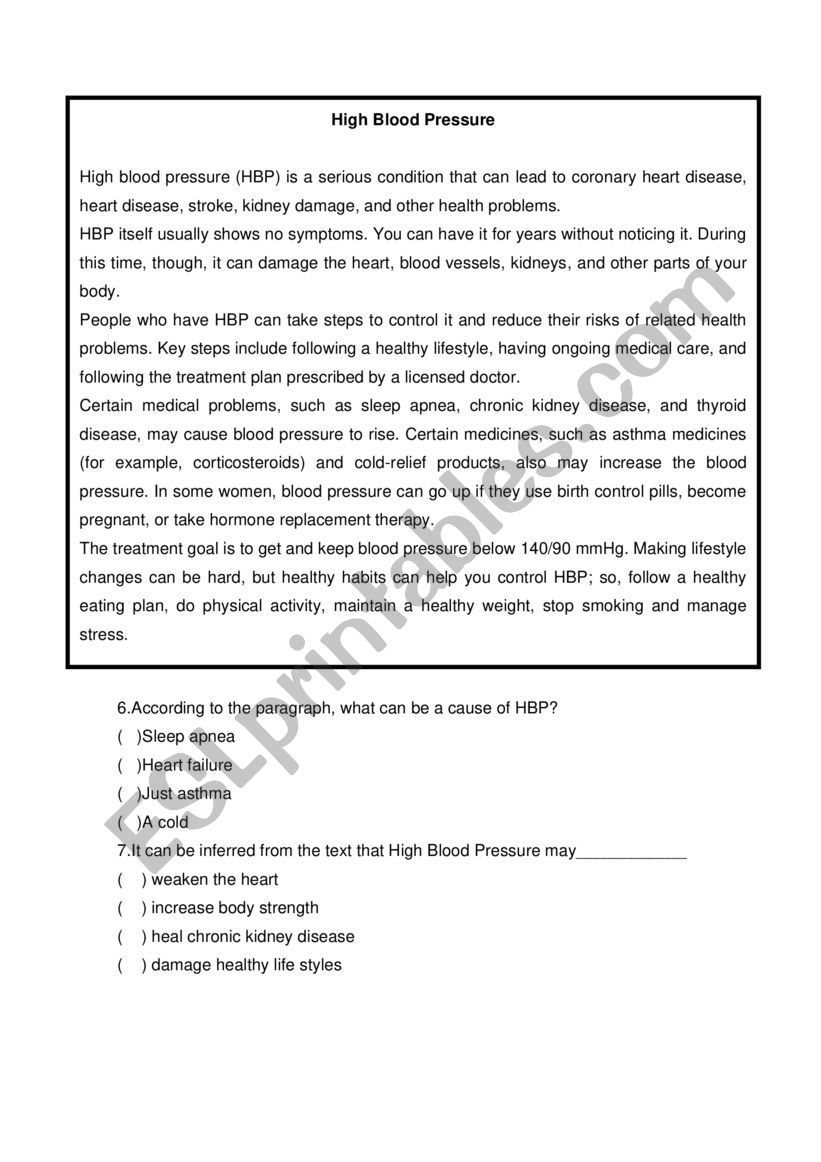 diseases worksheet