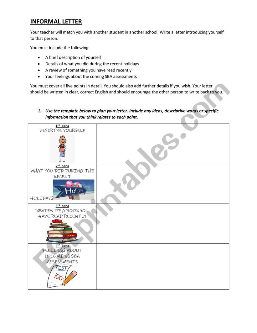 INFORMAL LETTER  worksheet