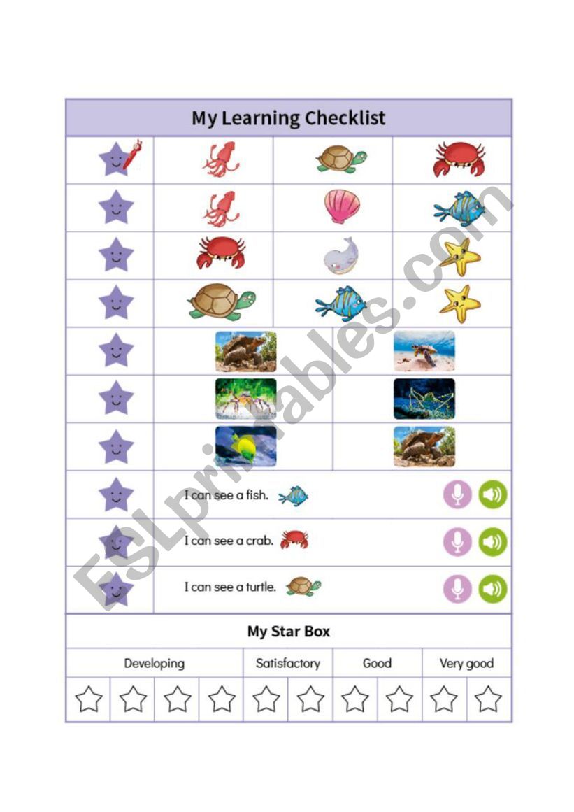 sea animals worksheet