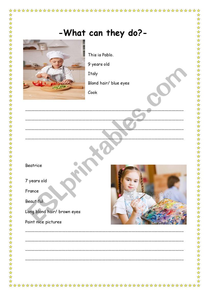 What can they do? worksheet