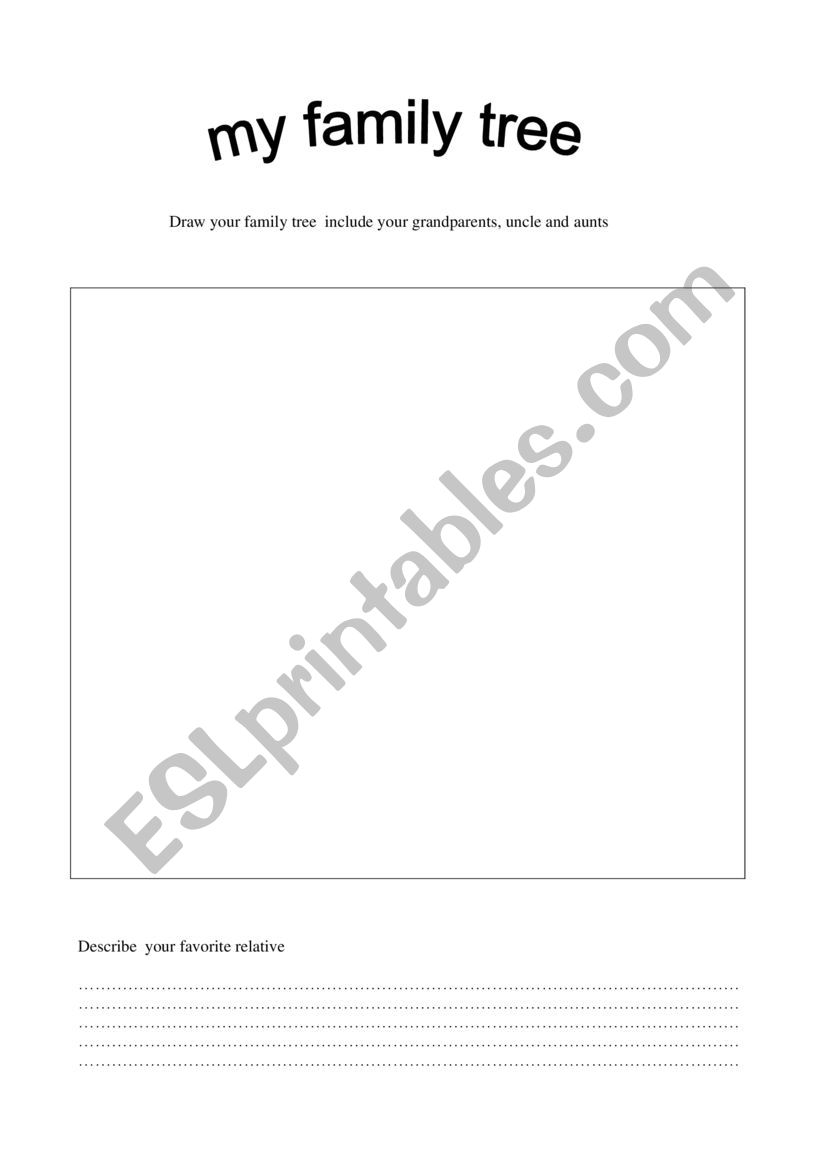 family tree - ESL worksheet by AnnaLug26