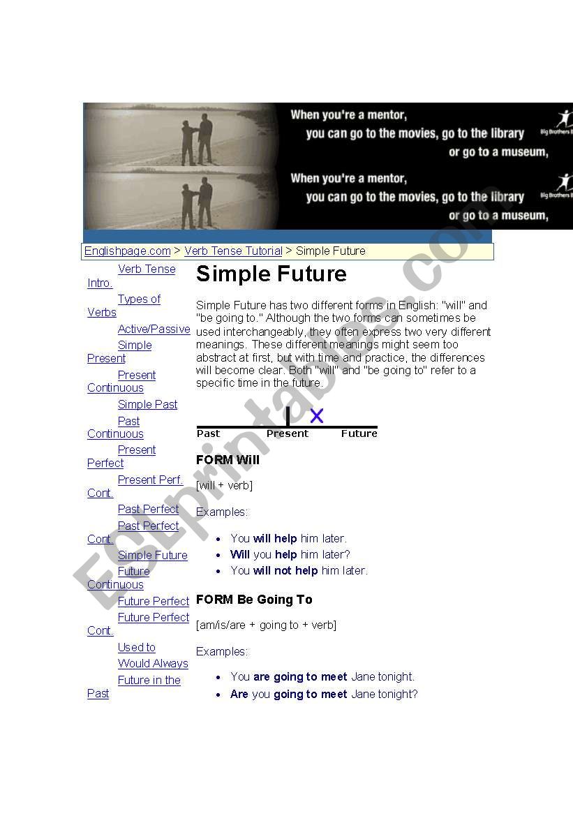 simple future worksheet
