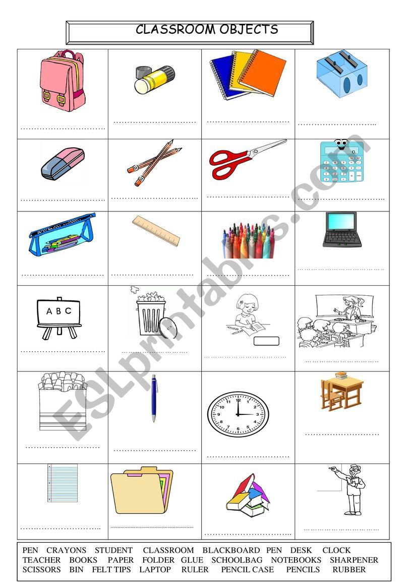 CLASSROOM VOCABULARY worksheet