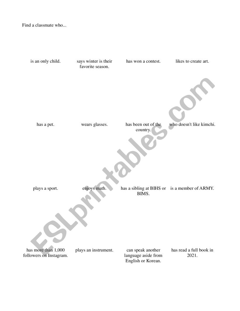 2021 Icebreaker Human Bingo/ Coronavirus Bingo