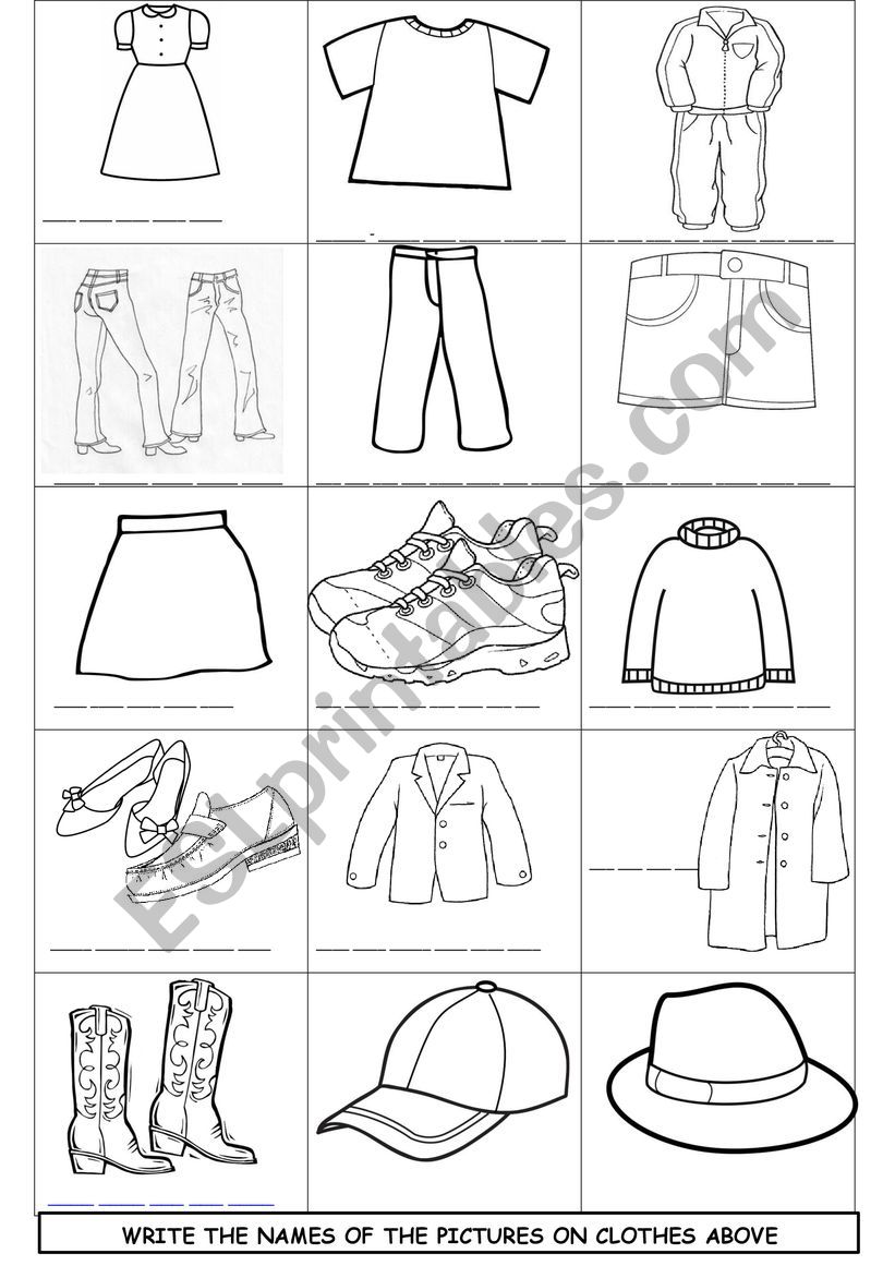 CLOTHES PICTURES worksheet