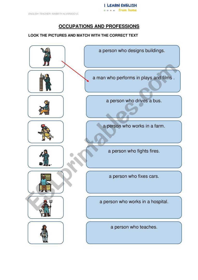 PROFESSIONS AND OCCUPATIONS worksheet